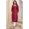 Maroon Color Pure Cotton Foil Print Festival Wear Readymade Kurti With Bottom -5583163188