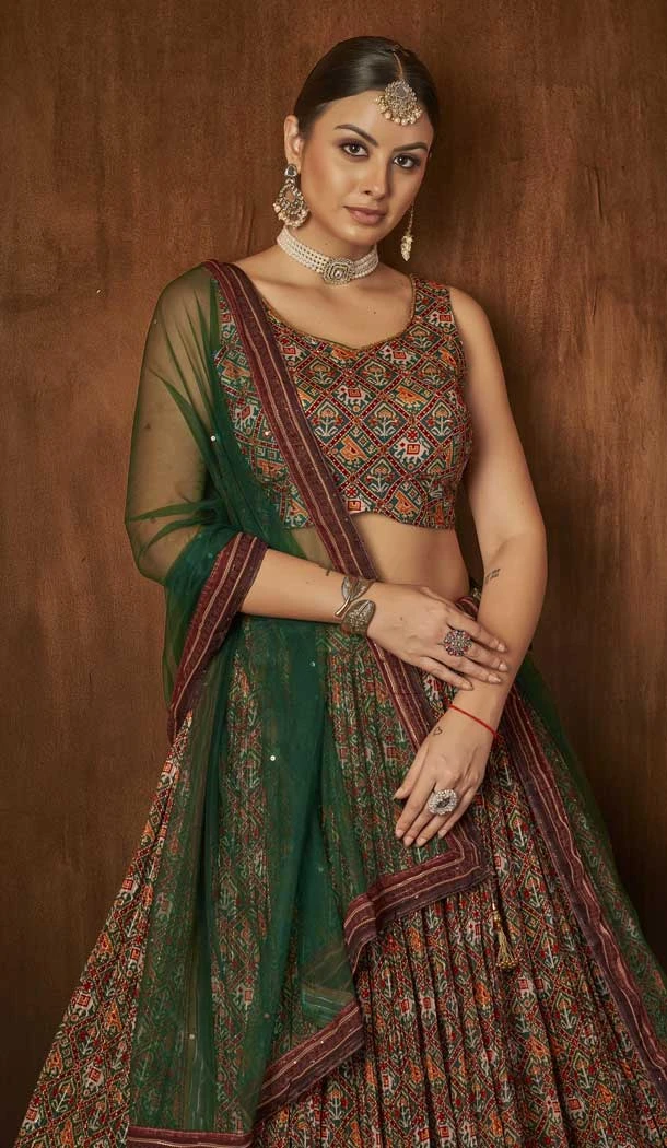 Multi Color Georgette Digital Print Work Designer Wear Lehenga Choli -5570163049