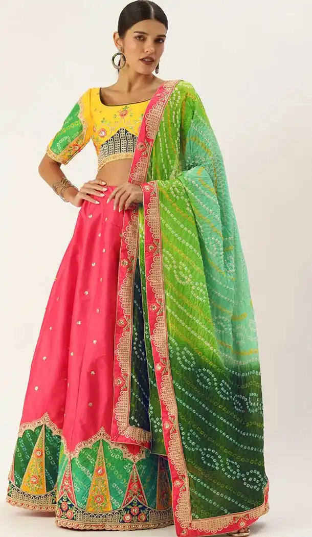 Pink Color Satin Silk Sequins Work Function Wear Plus Size Lehenga Choli -5619163400
