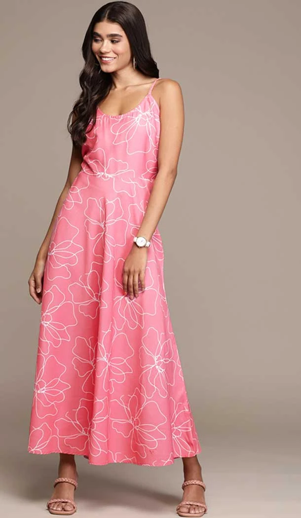 Pink Color Chinon Printed Work Party Wear Readymade Fancy Kurti -5664163770