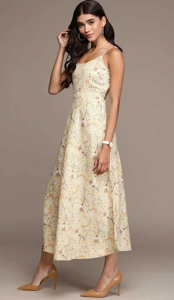 Mustard Color Chinon Printed Work Party Wear Readymade Fancy Kurti -5664163771