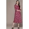 Magenta Color Crepe Foil Print Work Party Wear Readymade Fancy Kurti -5664163773