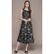 Black Color Crepe Foil Print Work Party Wear Readymade Fancy Kurti -5664163774