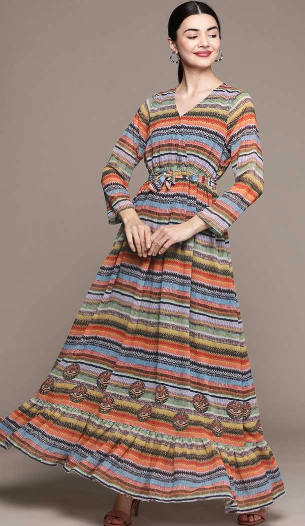 Multi Color Georgette And Crepe Printed Work Party Wear Readymade Fancy Kurti -5664163776