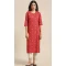Red Color Poly Cotton Printed Work Readymade Party Wear Kurti -5641163570