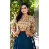 Festival Wear Navy Blue Color Faux Blooming Digital Print Work Designer Lehenga Choli -5724164164