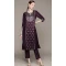 Foil Print Work Wine Color Chinon Casual Wear Kurti And Pant -5752164381