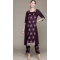 Casual Wear Wine Color Chinon Floral Print Work Designer Kurti And Pant -5752164383