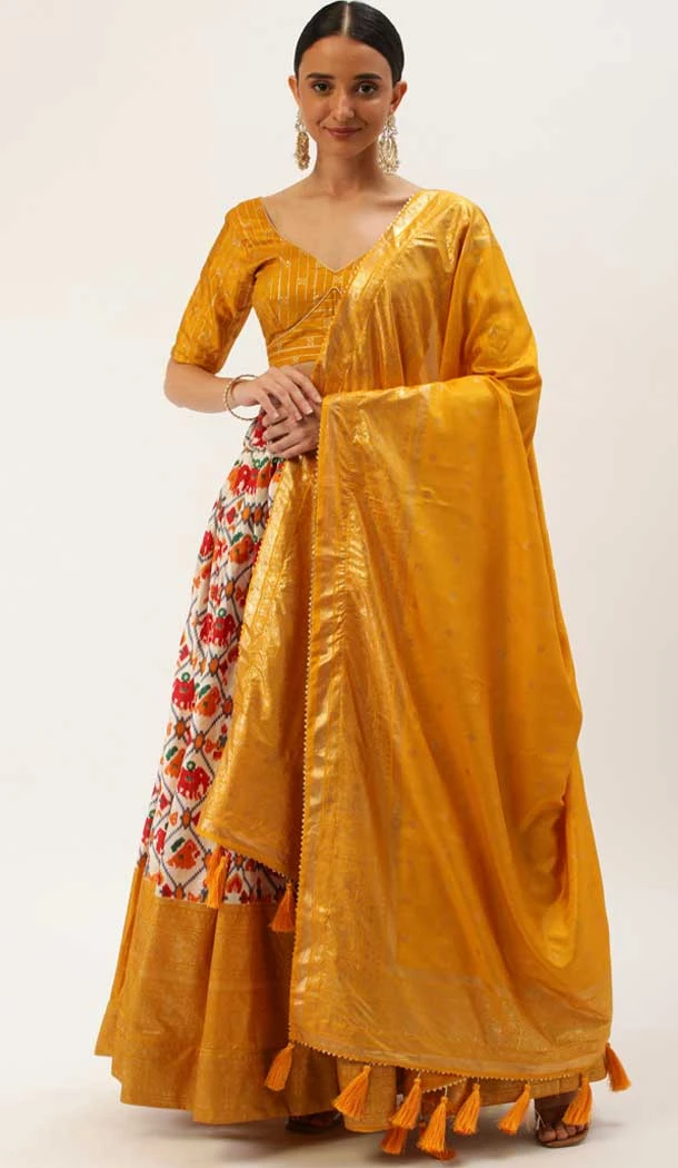 Yellow Color Dola Silk Patola Print Work Function Wear Lehenga Choli -5770164505