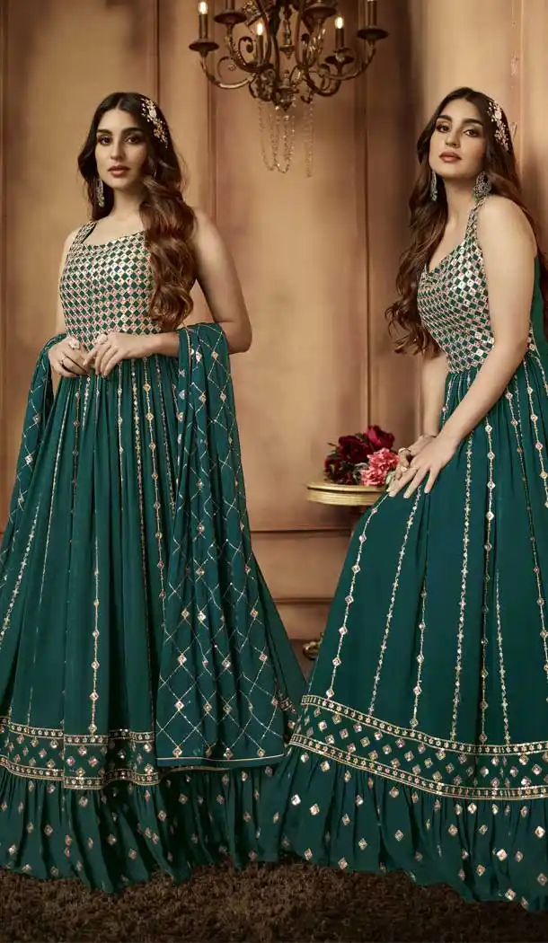 Green Color Georgette Resham And Zari Work Party Wear Salwar Kameez -5798164683