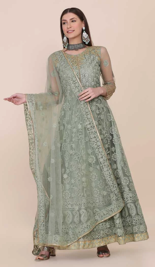 Pista Color Net Resham And Stone Work Festival Wear Designer Salwar Suit -5812164783