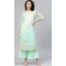 Mint Color Organza Print Work Party Wear Readymade Kurti Bottom -5863165136