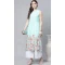 Sky Blue Color Viscose Rayon Print Work Party Wear Readymade Kurti Bottom -5863165137