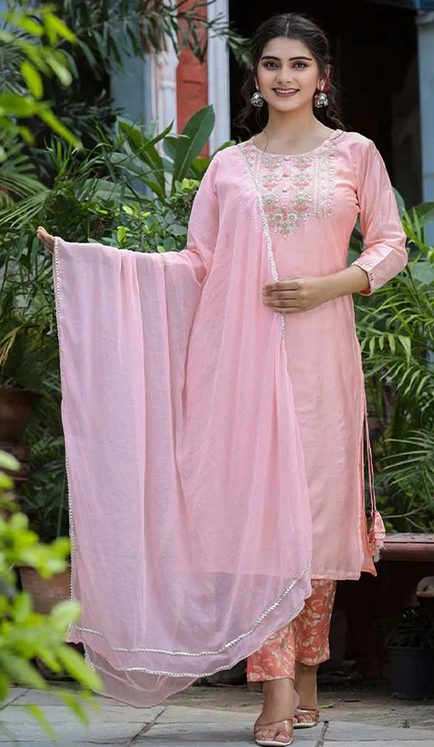 Pink Color Modal Silk Digital Print Work Party Wear Readymade Suit -5917165506