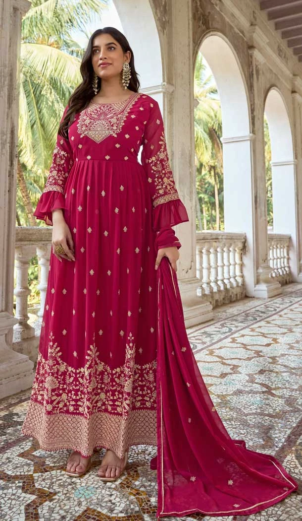 Pink Color Heavy Fox Georgette Sequins Work Party Wear Designer Salwar Suit -5939165677