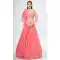 Coral Color Georgette Thread And Sequence Work Function Wear Lehenga Choli -5986166094