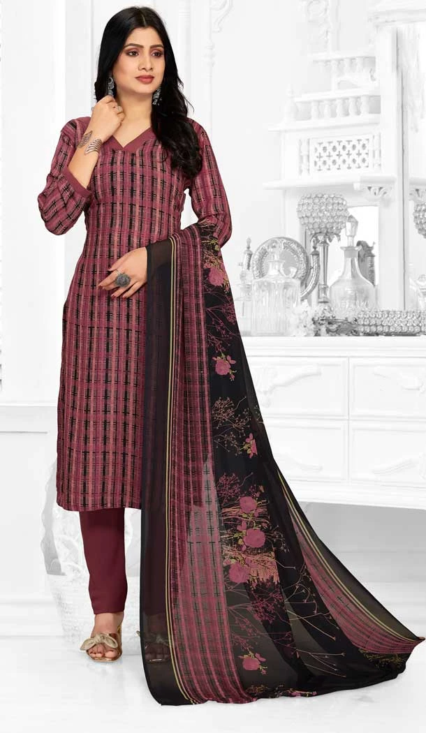 Pink Color Crepe Georgette Digital Print Work Casual Wear Salwar Suit -6011166295