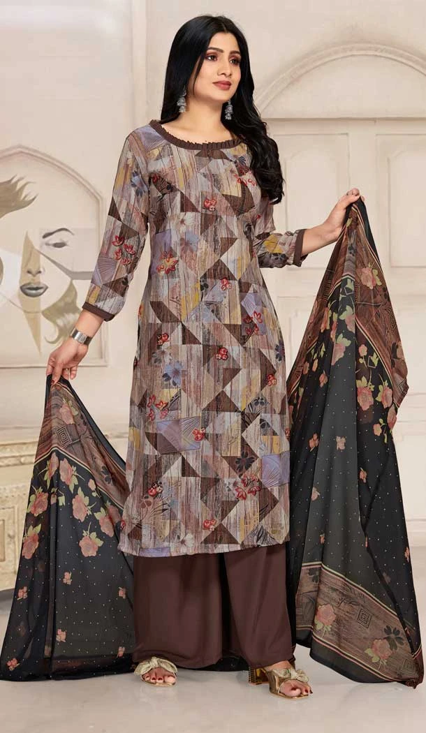 Multi Color Crepe Georgette Floral Print Work Casual Wear Salwar Kameez -6012166299