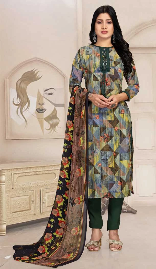 Crepe Georgette Multi Color Floral Print Work Casual Wear Salwar Kameez -6012166301