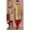 Pista Color Banarasi Silk Stone And Zari Work Wedding Wear Designer Men's Sherwani -6018166378