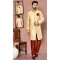 Cream Color Banarasi Silk Sequins And Zari Work Wedding Wear Designer Men's Sherwani -6018166382
