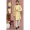 Cream Color Banarasi Silk Self Work Wedding Wear Designer Men's Sherwani -6018166397