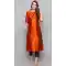 Rust Color Art Silk Woven Work Party Wear Designer Readymade Kurti -6025166456