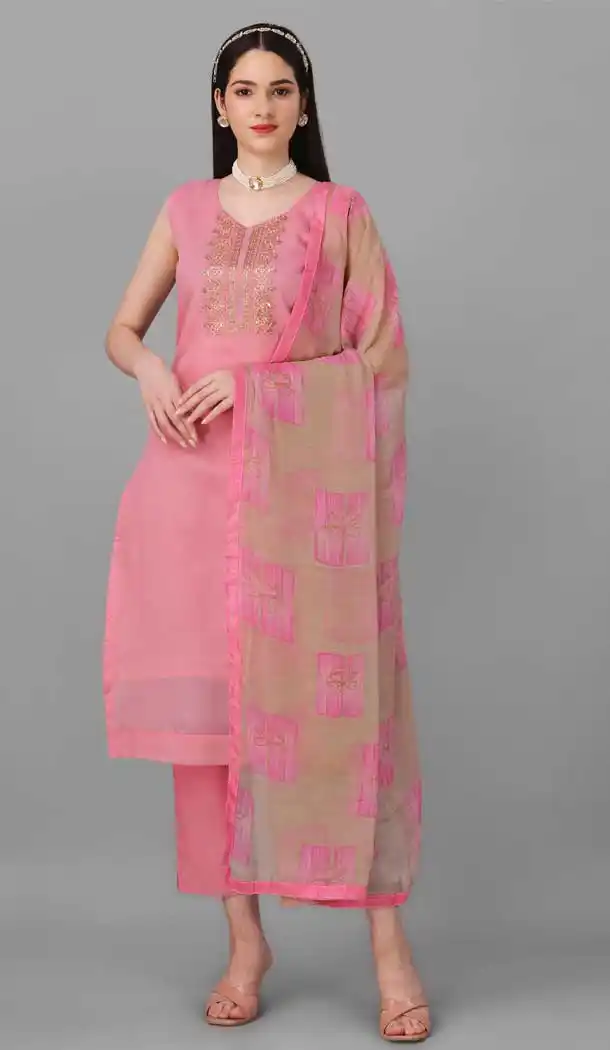 Light Pink Color Chanderi Cotton Resham And Zari Work Festival Wear Salwar Kameez -6044166636