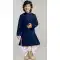 Navy Blue Color Georgette Mirror Work Designer Kid's Kurta Pajama -6068166892