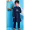 Navy Blue Color Georgette Mirror Work Festive Wear Designer Kid's Kurta Pajama -6069166930