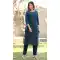 Navy Blue Color Cotton Sequins Work Readymade Designer Kurti With Bottom -6083167080