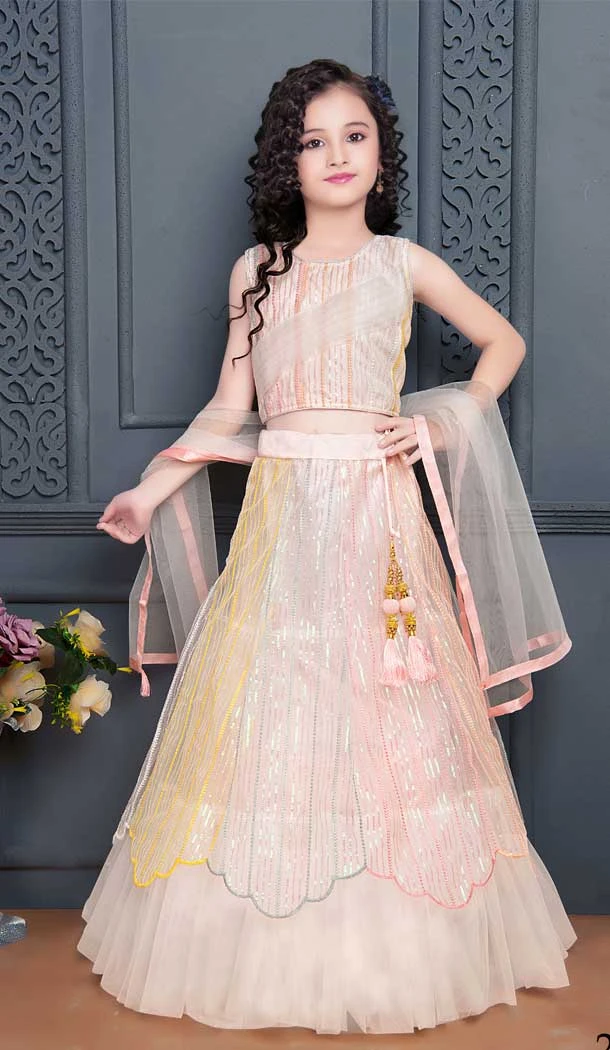 Light Pink Color Heavy Georgette Embroidery Work Designer Girls Lehenga Choli -6084167092