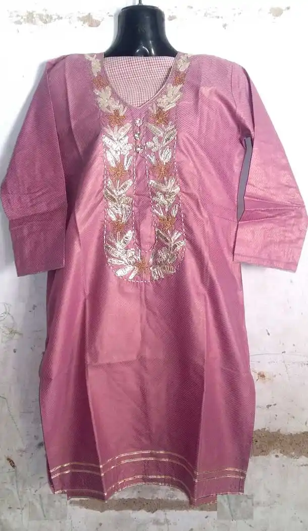Pink Color Cotton Party Readymade Kurtis | FH5555123