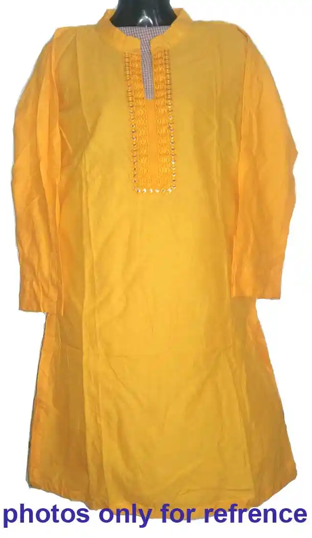 Yellow Color Cotton Party Readymade Kurtis | FH5555130