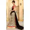 Cream Color Jacquard Silk Digitally Printed Party Wear Lahange| FHK13245452