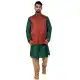 Mens Art Silk Green Kurta Pajama with Nehru Jecket | FHK13465467