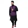 Mens Art Silk Black Kurta Pajama with Nehru Jecket | FHK13465469