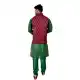 Mens Ghiccha Silk Green Kurta Pajama with Nehru Jecket | FHK13465471