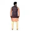 Mens Art Silk Coral Kurta Pajama with Nehru Jecket | FHK13465472