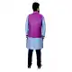 Mens Art Silk little boy blue Kurta Pajama with Nehru Jecket | FHK13465473