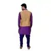 Mens Ghiccha Silk Purple Kurta Pajama with Nehru Jecket | FHK13465476
