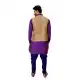 Mens Ghiccha Silk Purple Kurta Pajama with Nehru Jecket | FHK13465476