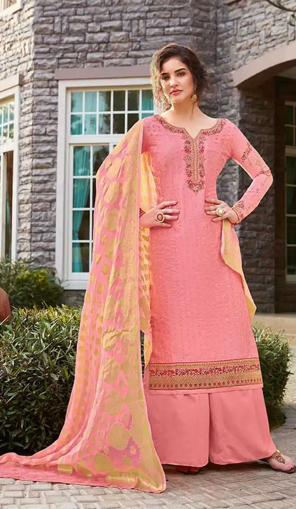 Luscious Pink Color Art Silk Attractive Party Salwar Suit - 405248961