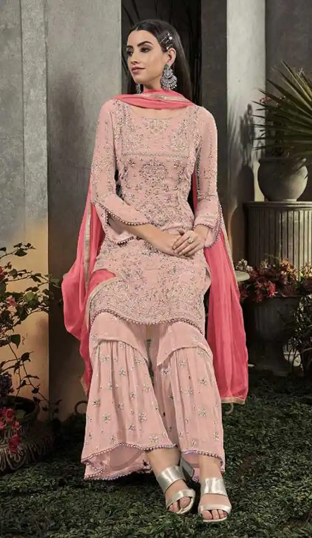 Pink Color Georgette Party Wear Pakistani Salwar Kameez -639479936