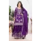 Women Pure Heavy Chinnon Silk Purple Embroidery Palazzo Suit - 13048210715
