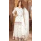 Women Embroidery White Heavy Chinnon Silk Palazzo Suit - 13049210719