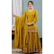 Women Embroidery Palazzo Suit Yellow Heavy Chinnon Silk - 13049210720