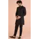 Women Dhupion Art Silk Black Mens Wear Indo Western - 13116211049