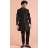 Women Dhupion Art Silk Black Mens Wear Indo Western Plus Size