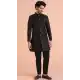 Women Dhupion Art Silk Black Mens Wear Indo Western - 13116211049